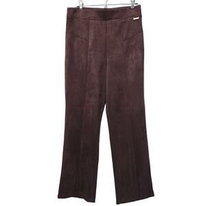 NWT Marc New York Andrew Marc Faux Suede Pull-On Pants, Chocolate, Size Medium